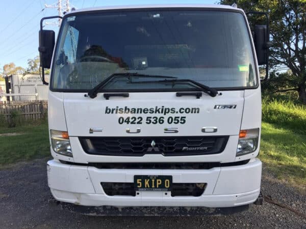 Front View Of A Skip Bin Truck