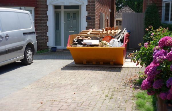 Skip Bin On Residential Area