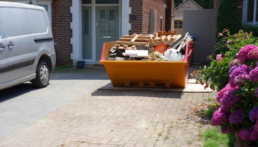 Skip Bin On Residential Area