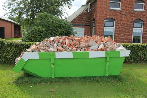 Bin Filled With Rubbish From A Home Renovation