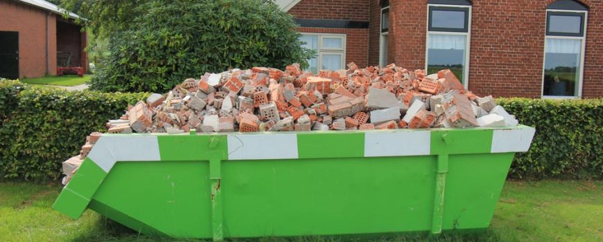 Bin Filled With Rubbish From A Home Renovation