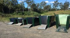 Empty Green Skip Bins