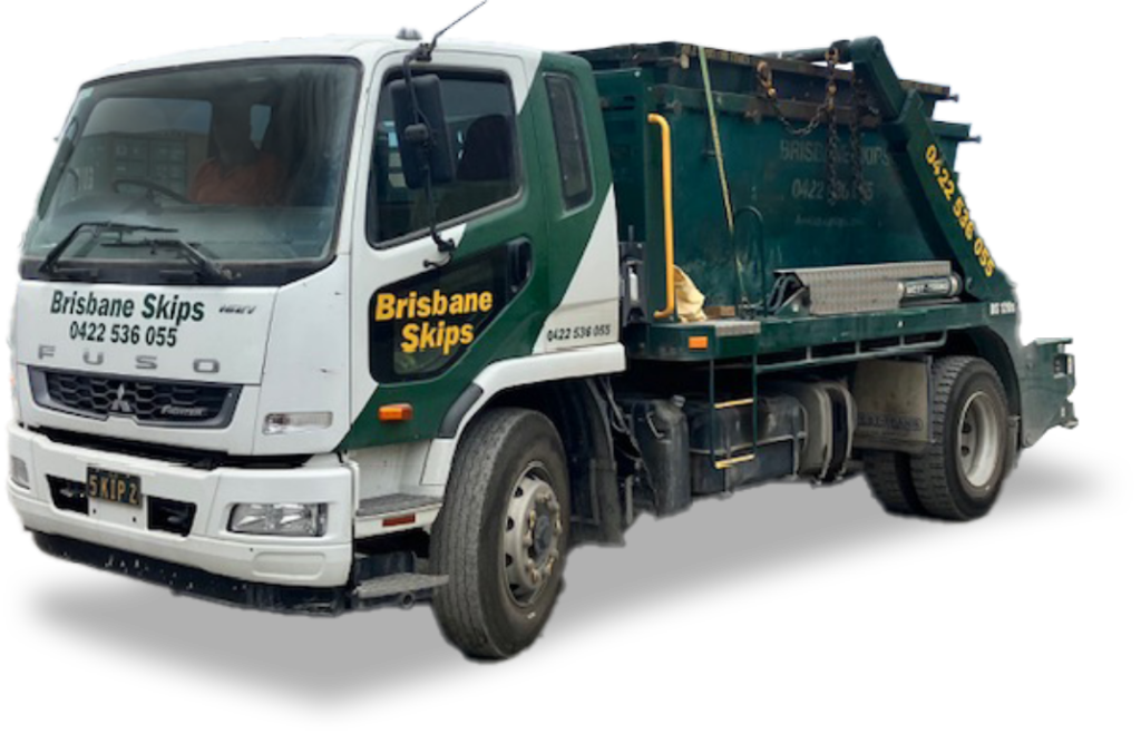 image of skip bin truck on a white background